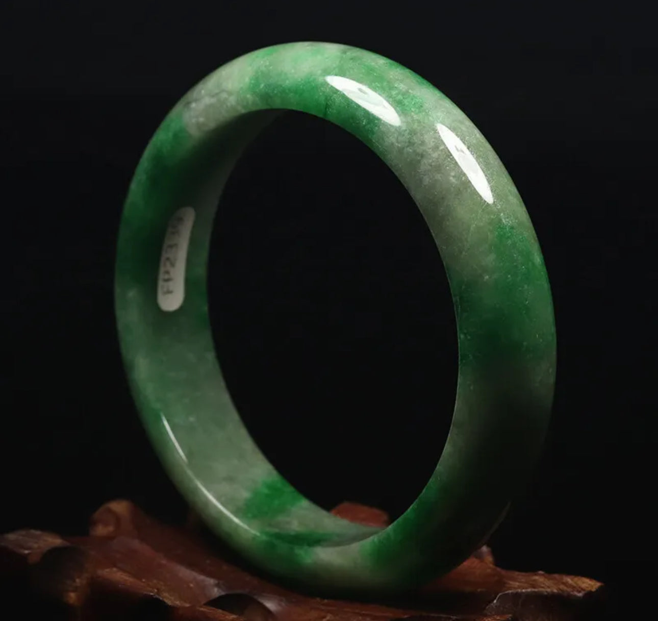 VINTAGE Medium Jadeite Green Jade Bangle from Burma - Size 58.5mm M731 - JazzyJewelbyAmina
