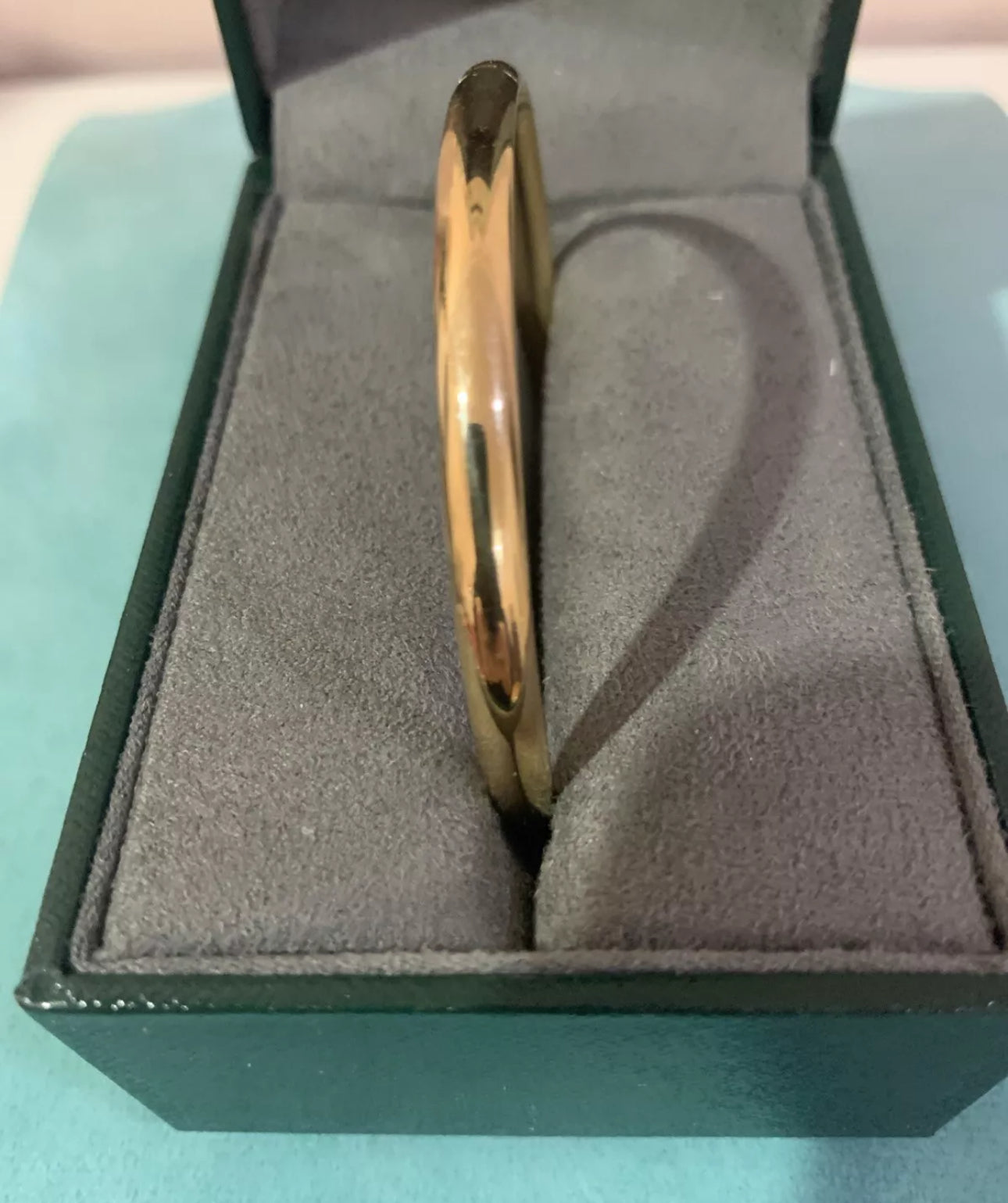 VINTAGE Owned 14k Yellow Gold Hinged Bangle Bracelet 2.5” (RCI 14k Stamped)