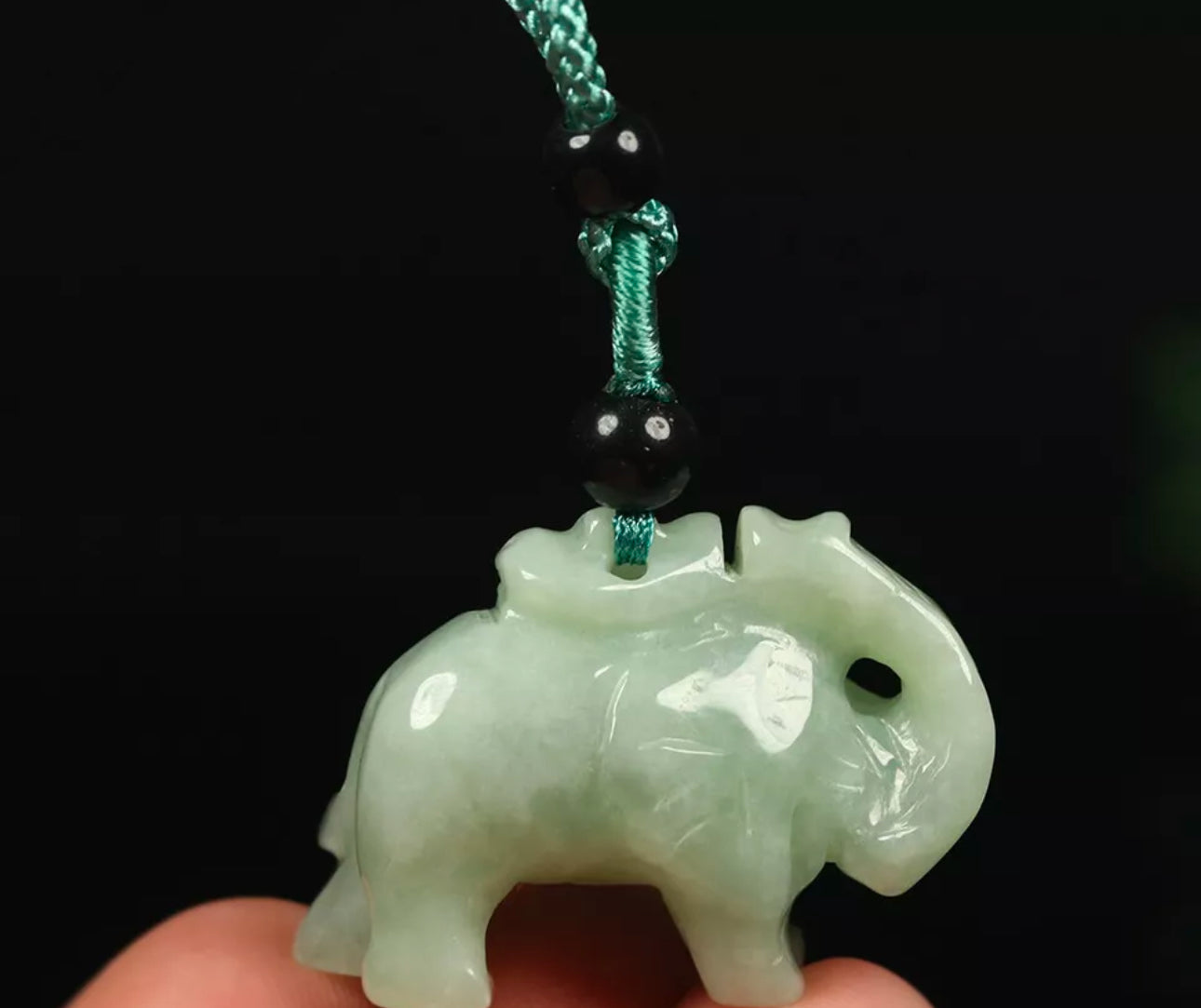 VINTAGE Certified Jadeite Green Jade Pendant/Amulet. Trunk Up Brings Prosperity! F331 - JazzyJewelbyAmina