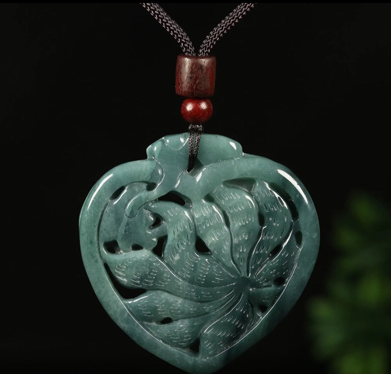 VINTAGE Jadeite Green Jade Pendant Nine Tail Fox - Certified G837 Brings Prosperity! - JazzyJewelbyAmina