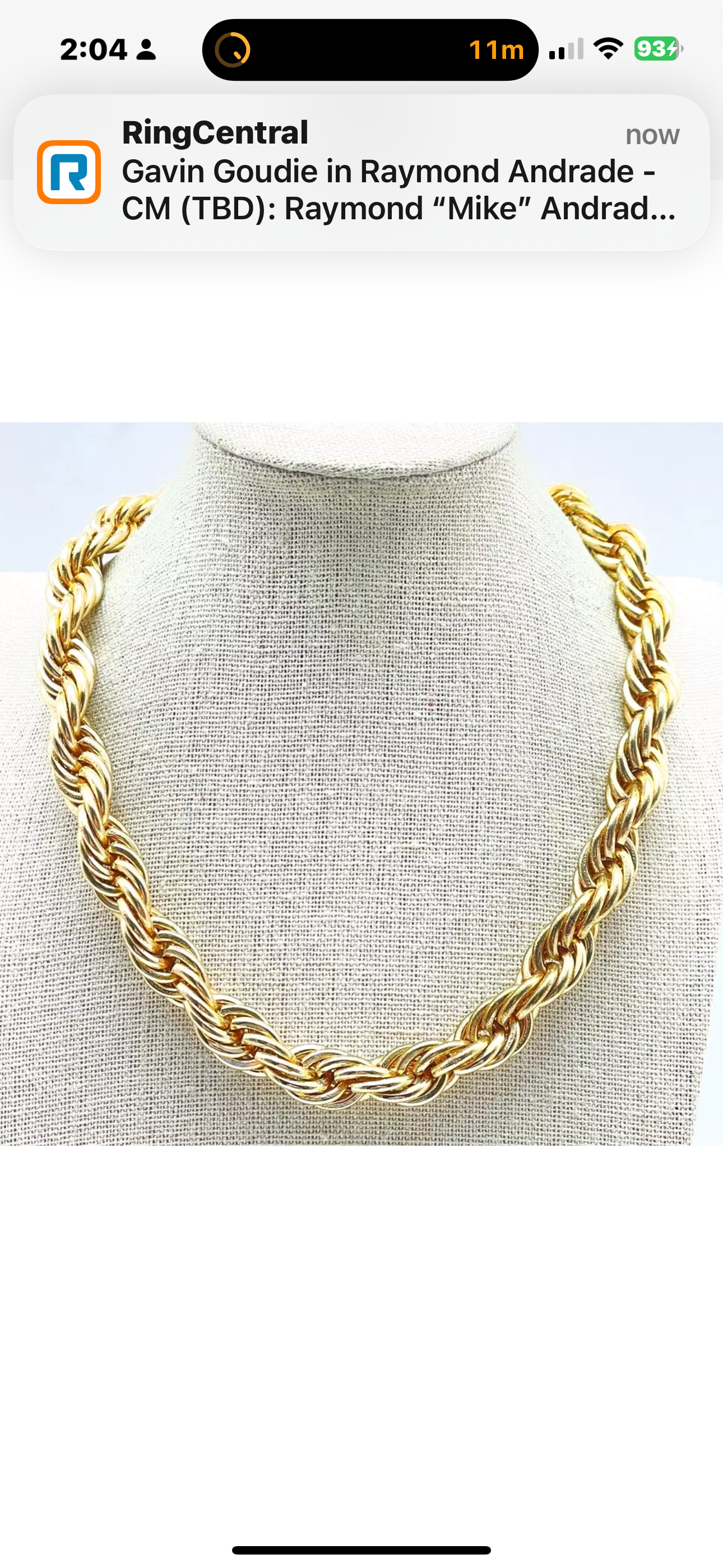 VINTAGE-Owned Thick Rope Choker Necklace GOLD TONE Chunky - JazzyJewelbyAmina