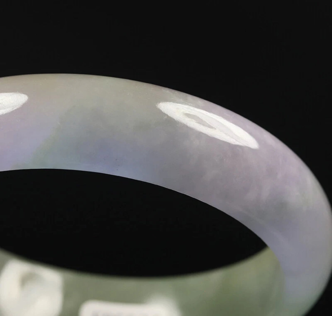 VINTAGE Medium Jadeite Green Jade Bangle Size 59 MM Unique Icy Jade G101 - JazzyJewelbyAmina