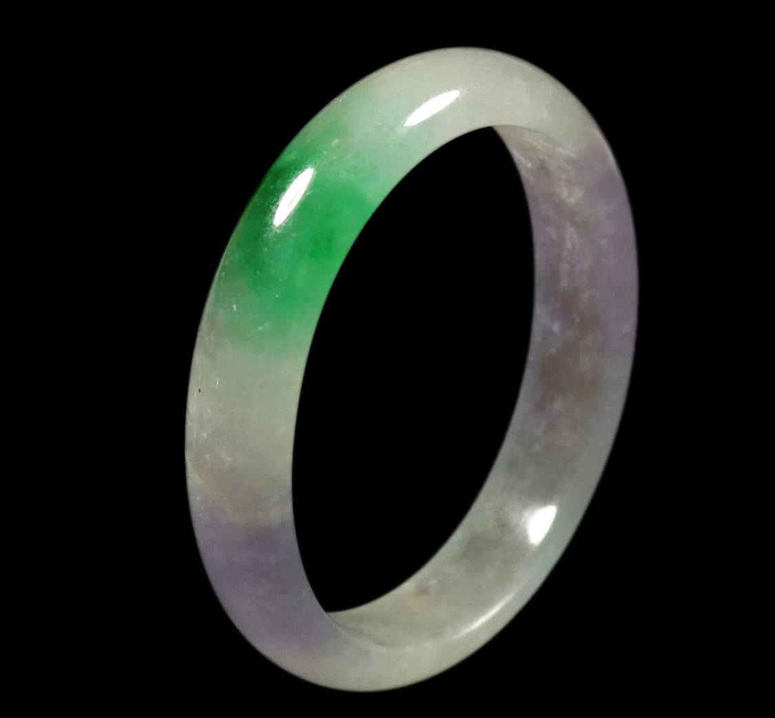 VINTAGE Small Jadeite Lavender/Green Jade Bangle from Burma - Size 55mm S967 - JazzyJewelbyAmina