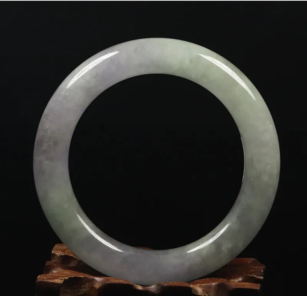 VINTAGE Small Jade Green Jade Bangle Size 56mm Round Princess Cut Chunky A661 - JazzyJewelbyAmina