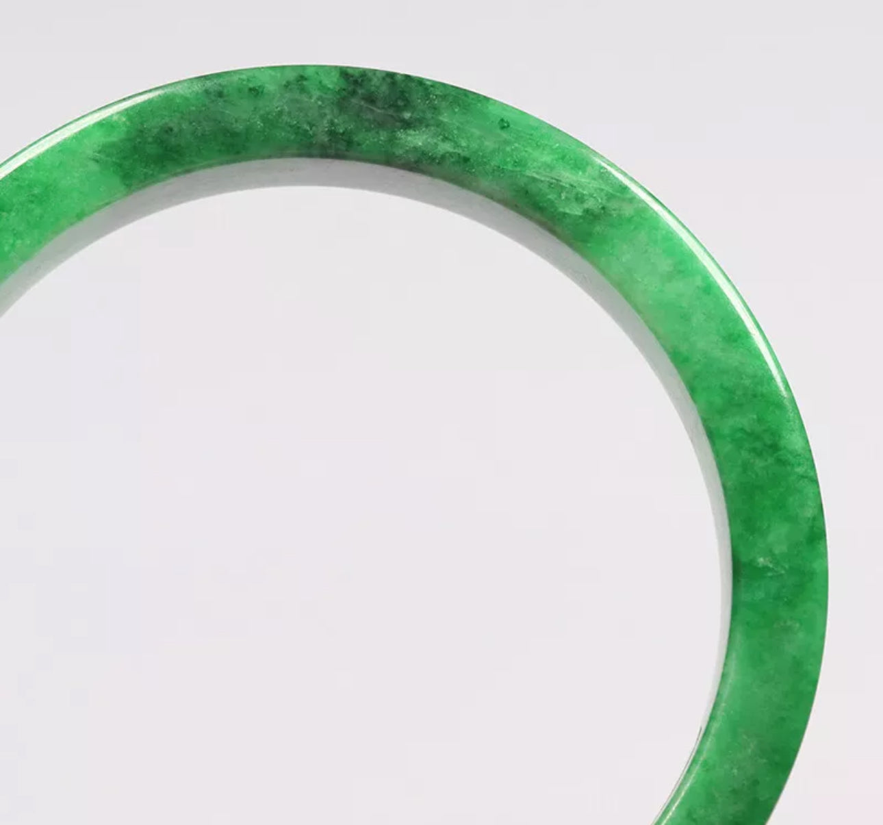 VINTAGE XXL Jadeite Green Jade Bangle Size 67mm L948 - JazzyJewelbyAmina