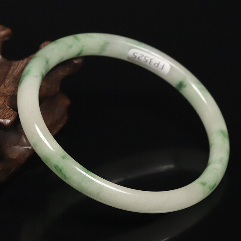 VINTAGE Medium Jadeite Green Jade Bangle Size 59 MM Round Princess Cut G103 - JazzyJewelbyAmina