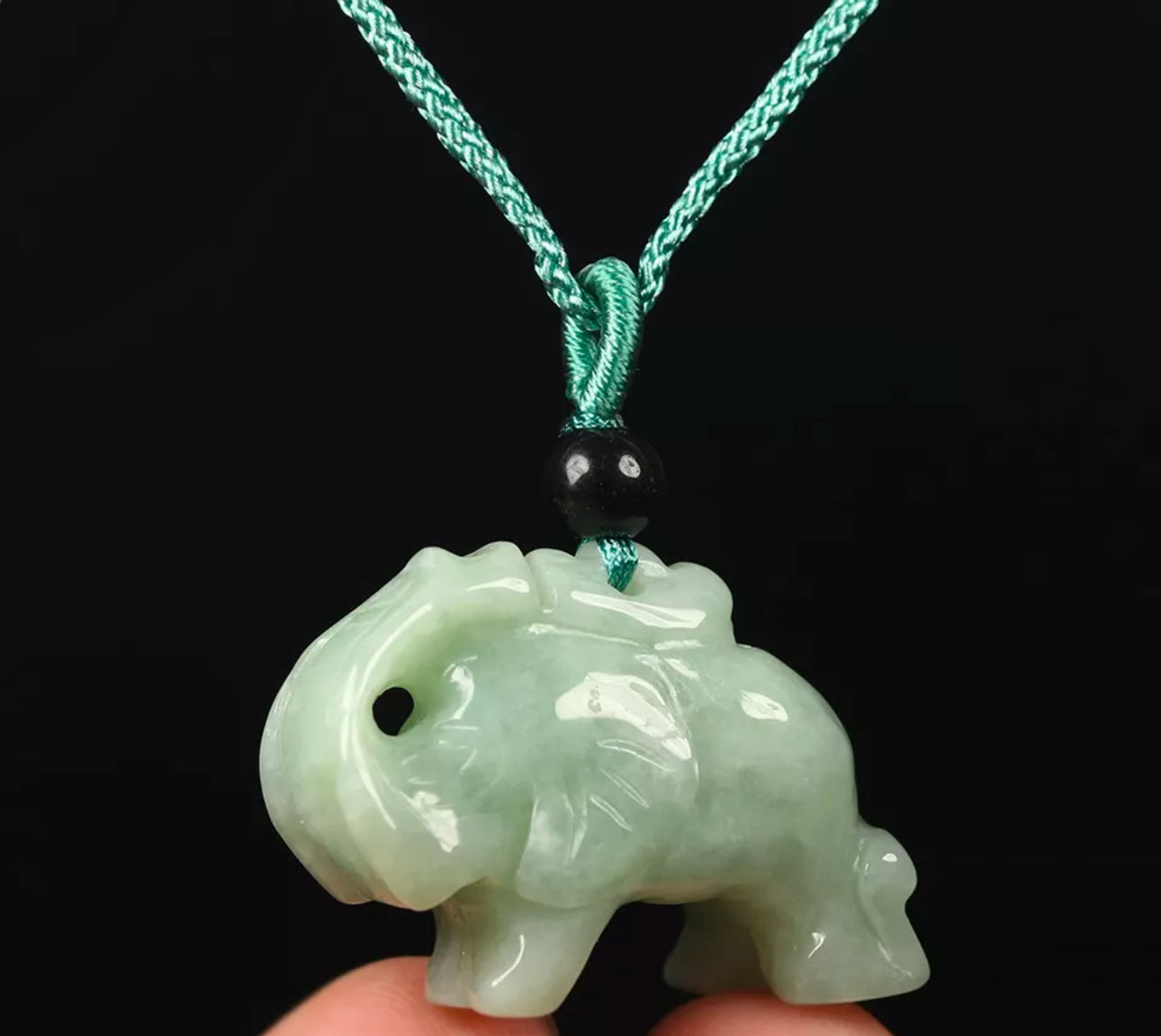 VINTAGE Certified Jadeite Green Jade Pendant/Amulet. Trunk Up Brings Prosperity! F331 - JazzyJewelbyAmina
