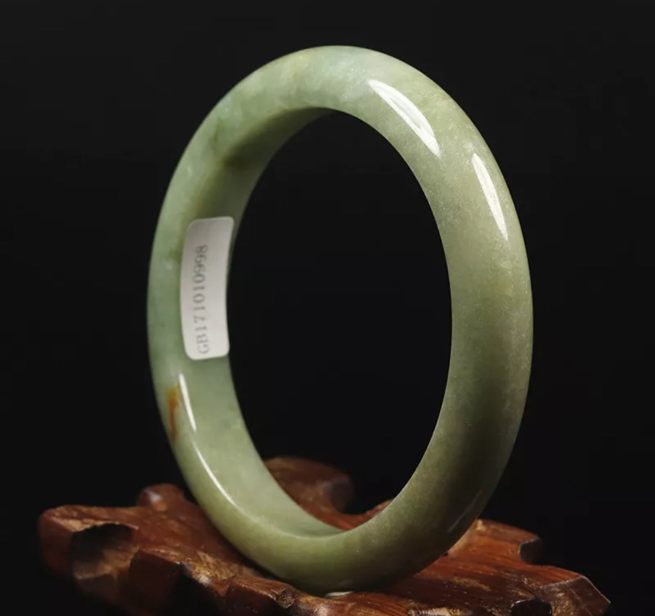 VINTAGE Small Jadeite Green Jade Bangle Certified Size 56mm N049 - JazzyJewelbyAmina