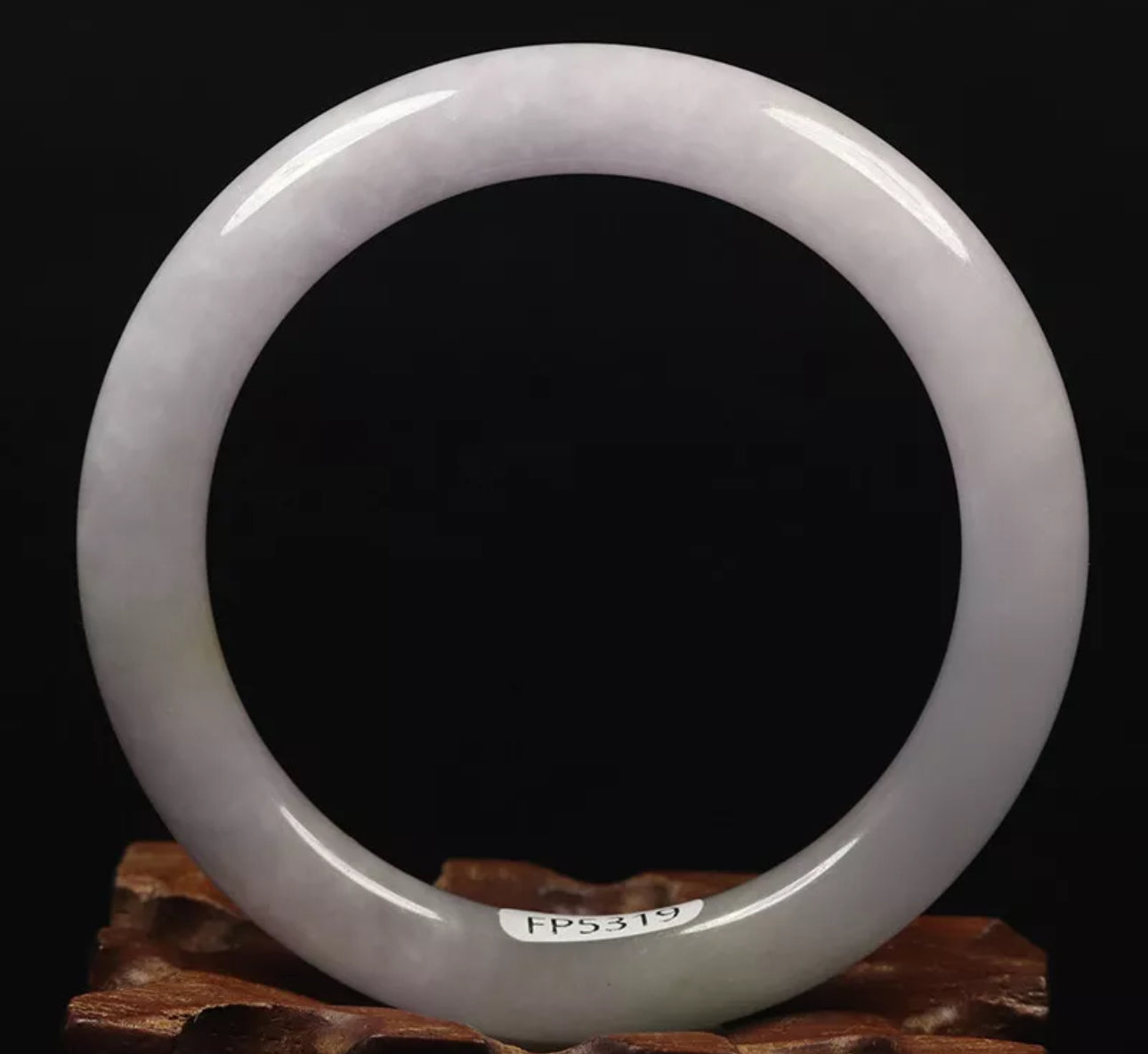 VINTAGE Small Jadeite White Lavender Jade Bangle Round Princess Chunky Cut Size 55mm U691 - JazzyJewelbyAmina