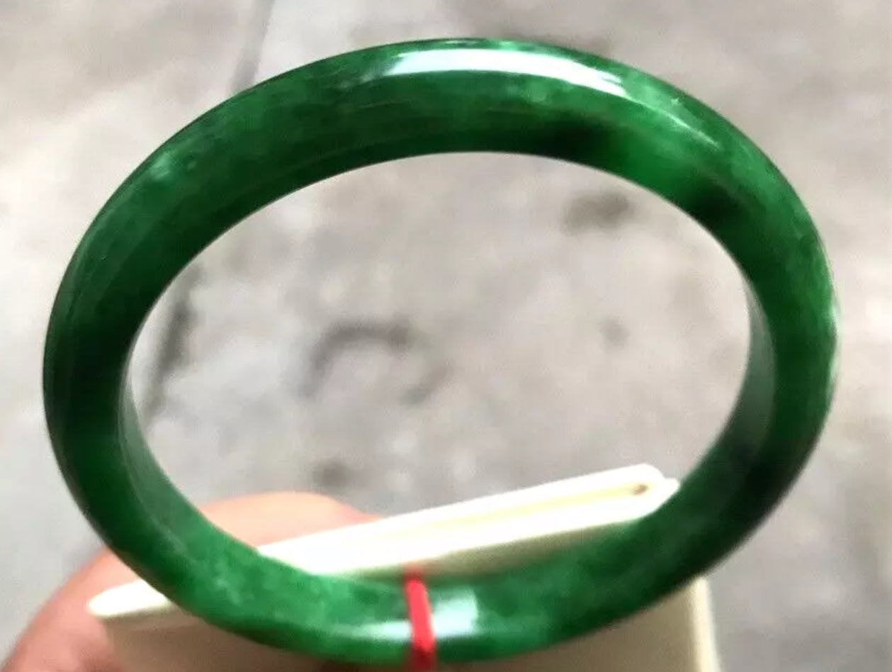 VINTAGE XL Jadeite Emerald Green Jade Bangle Size 65mm U744