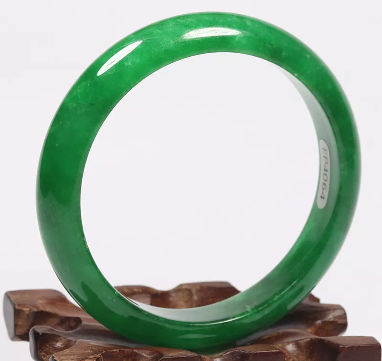 VINTAGE Medium Jadeite Green Jade Bangle Size 58mm A8181 - JazzyJewelbyAmina