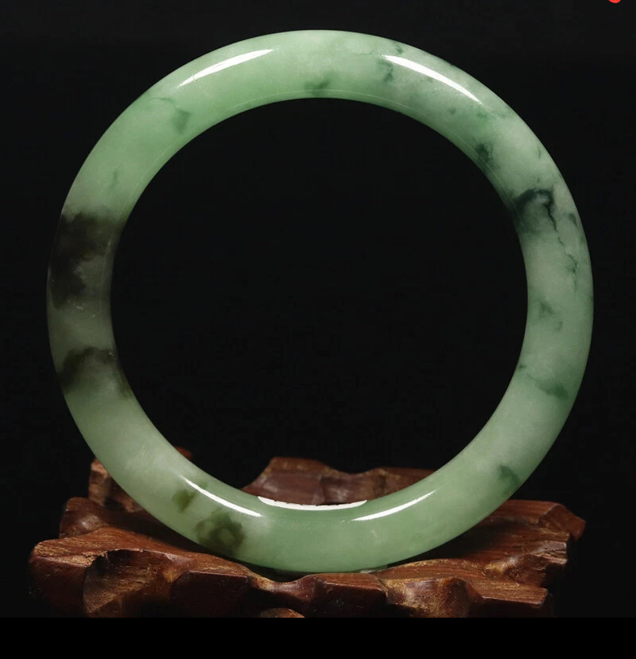 VINTAGE Medium Jadeite Green Jade Bangle Size 58 MM Round Princess Cut G271 - JazzyJewelbyAmina
