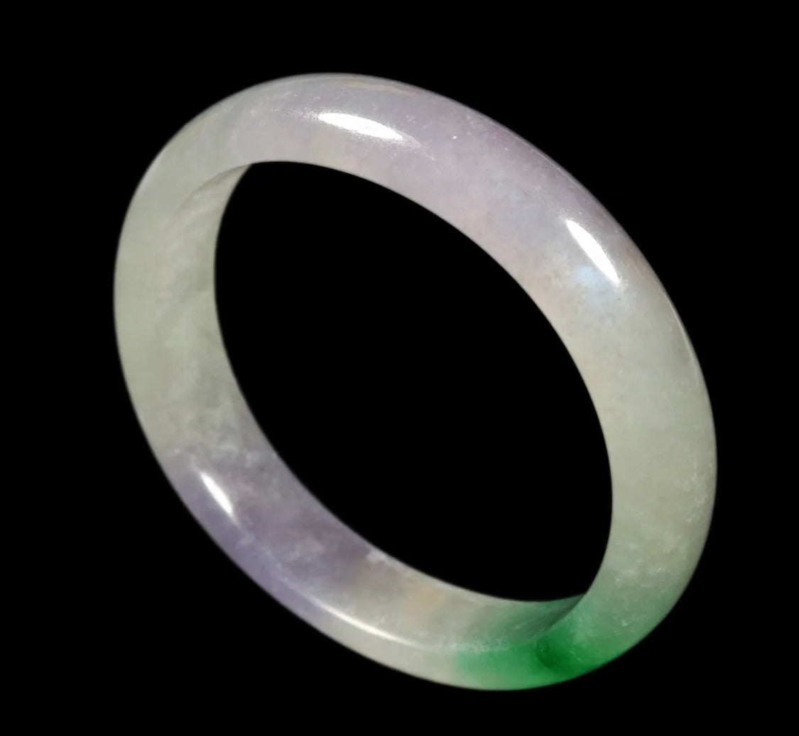 VINTAGE Small Jadeite Lavender/Green Jade Bangle from Burma - Size 55mm S967 - JazzyJewelbyAmina