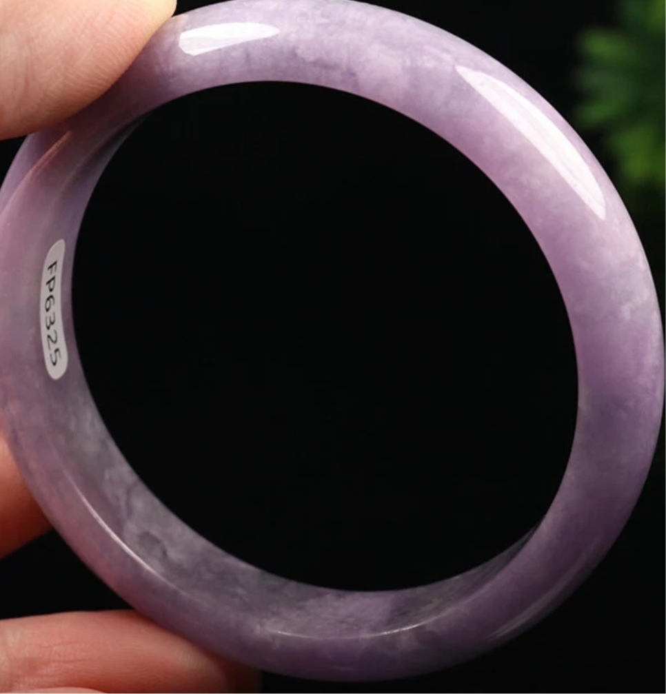 VINTAGE Medium Jadeite Lavender Jade Bangle Size 57 MM Rich Lavender Jade Shade G703 - JazzyJewelbyAmina