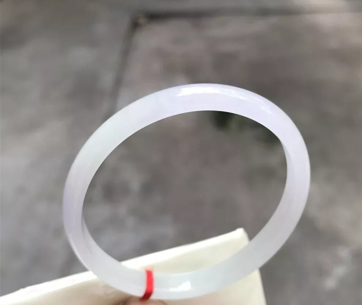 VINTAGE XS Jadeite Lavender Green Jade Bangle Size 54mm Thin Standard Cut M128 - JazzyJewelbyAmina