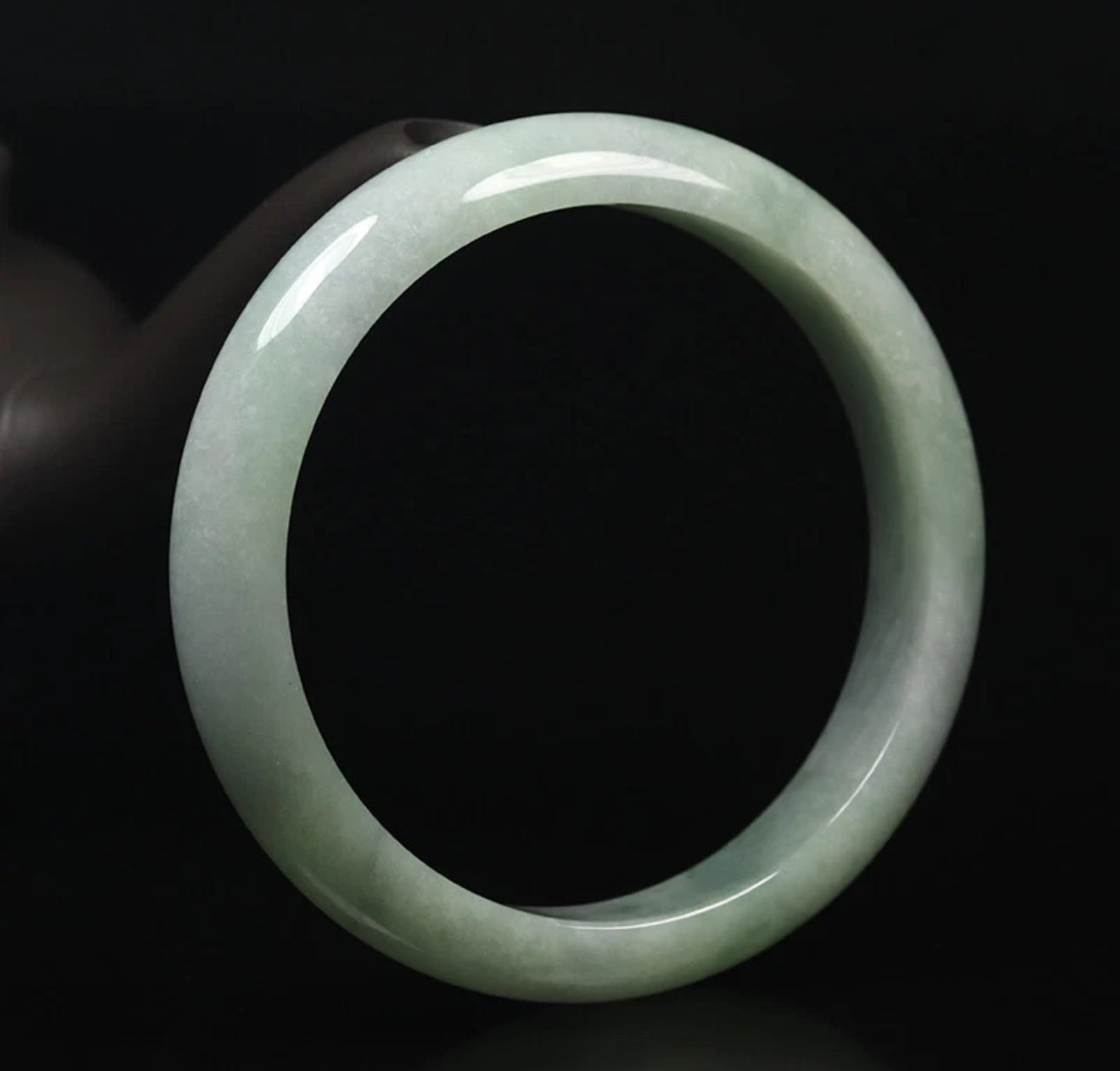 VINTAGE Medium Jadeite Green Jade Bangle Certified Size 58.5 MM Unique Jade Piece G345 - JazzyJewelbyAmina