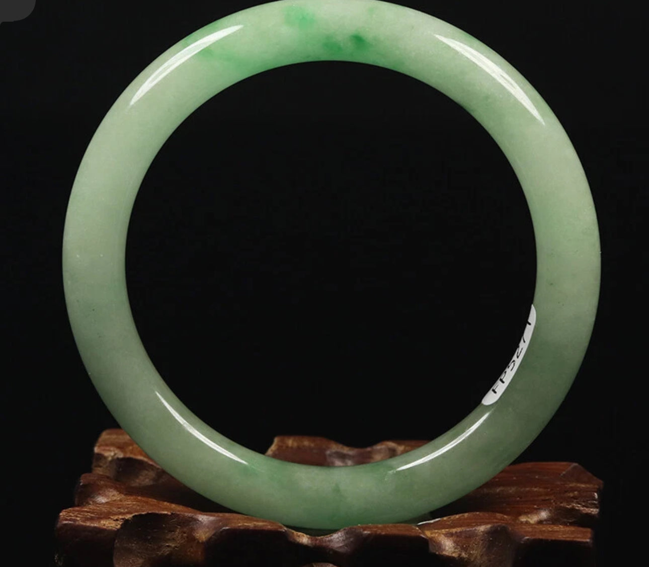 VINTAGE Small Jadeite Green Jade Bangle Size 55 MM Round Princess Cut G595 - JazzyJewelbyAmina