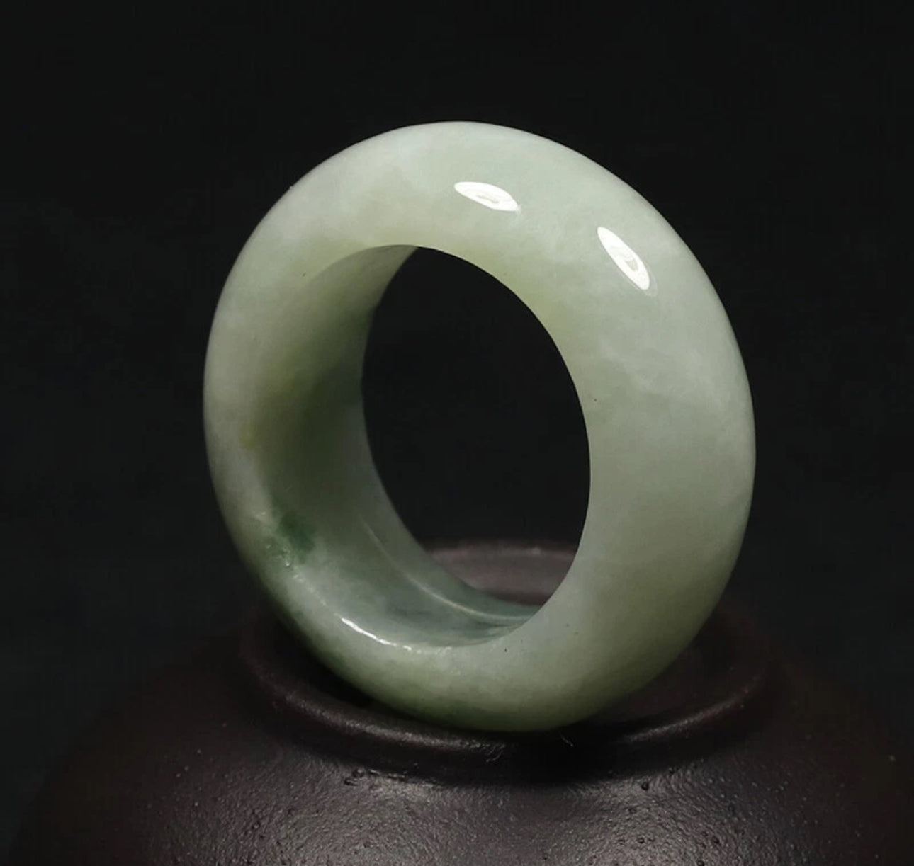 VINTAGE Owned Jadeite Green Jade Bangle Size 7.75 US Flower Jade G33 - JazzyJewelbyAmina