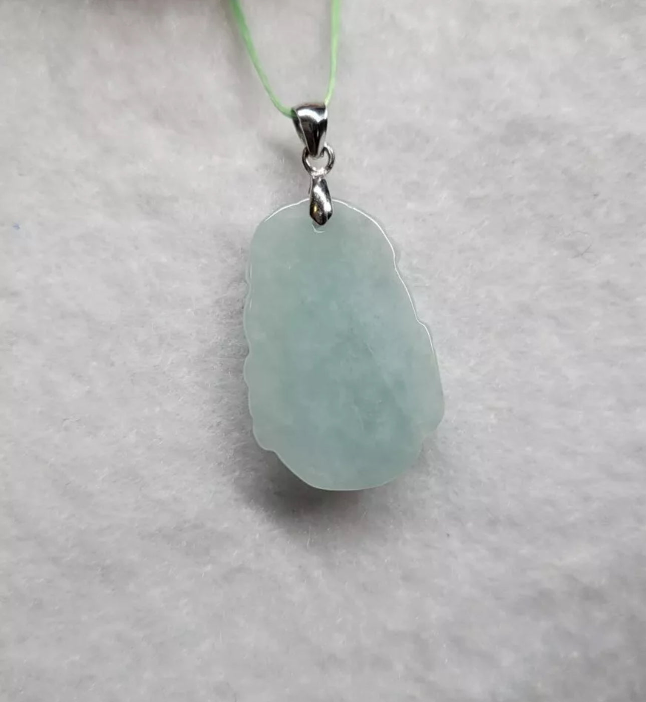 VINTAGE Jadeite Green/White Jade Snake Pendant Silver Tone Bail 2025 Chinese Lunar Zodiac D1217 - JazzyJewelbyAmina