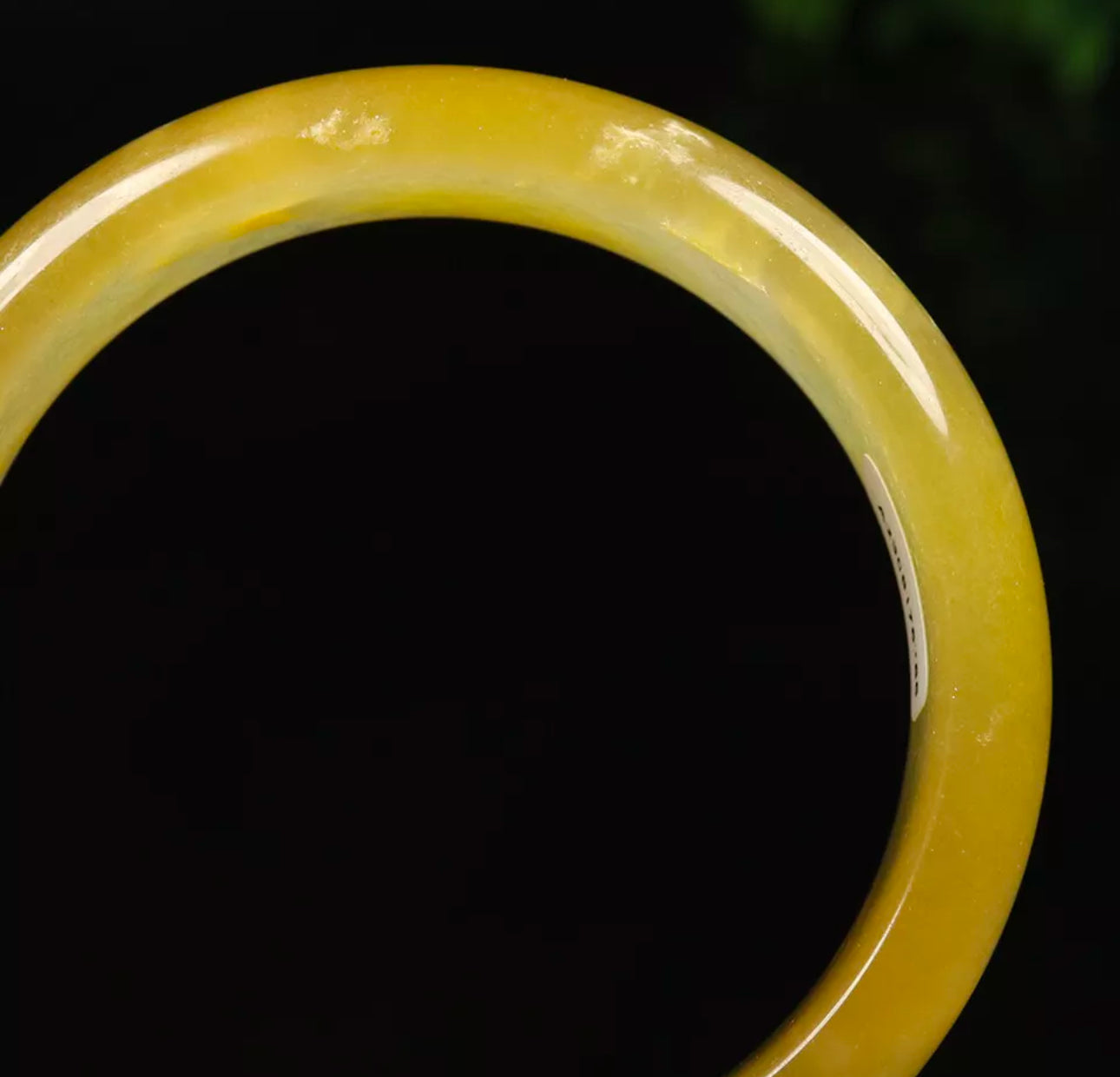 VINTAGE Large Jadeite Brown/Yellow Jade Bangle Size 60mm D755 - JazzyJewelbyAmina
