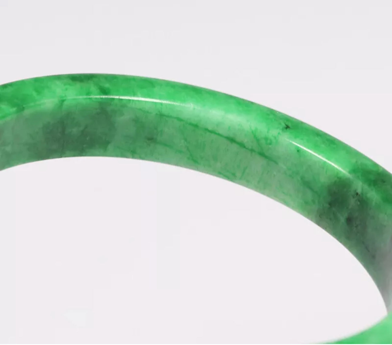 VINTAGE XXL Jadeite Green Jade Bangle Size 67mm L948 - JazzyJewelbyAmina