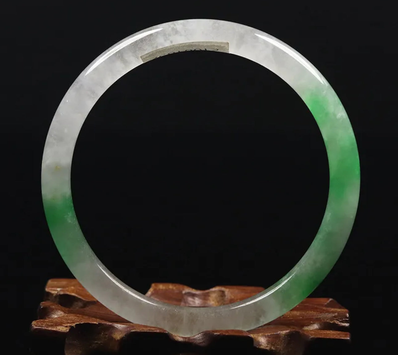 VINTAGE Medium Green/White Icy Jade Round Princess Cut Size 58mm M757 - JazzyJewelbyAmina