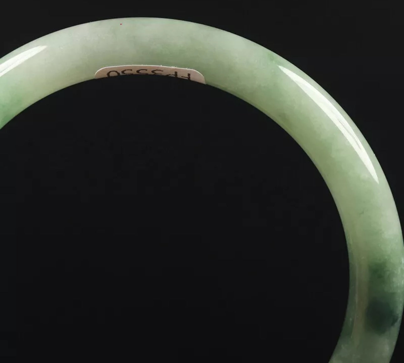 VINTAGE Small Jadeite Green Jade Bangle Size 55mm Round Princess Cut L153 - JazzyJewelbyAmina