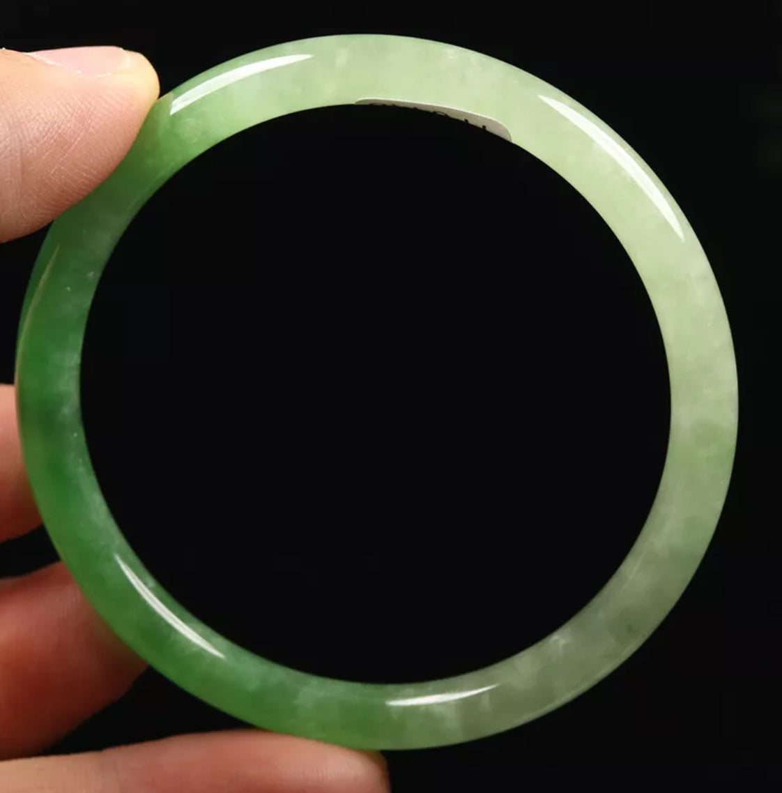 VINTAGE Small Jadeite Icy Green Jade Bangle Size 5m Y448 Round Princess Thin Cut! - JazzyJewelbyAmina