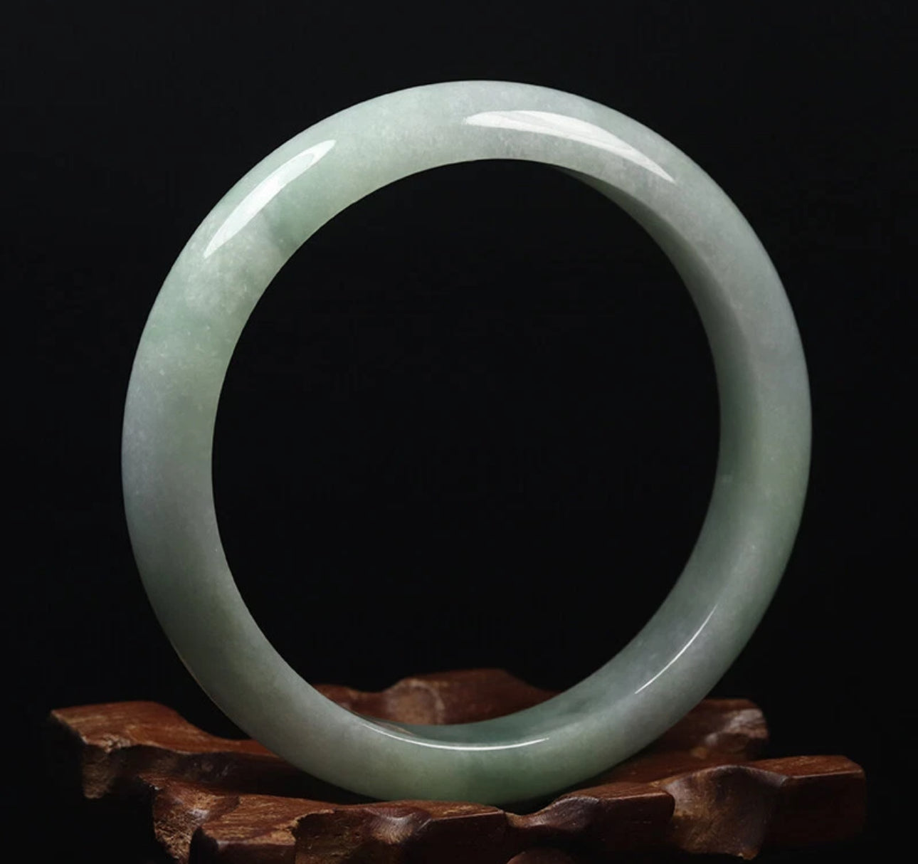 VINTAGE Medium Jadeite Green Jade Bangle Certified Size 58.5 MM Unique Jade Piece G345 - JazzyJewelbyAmina
