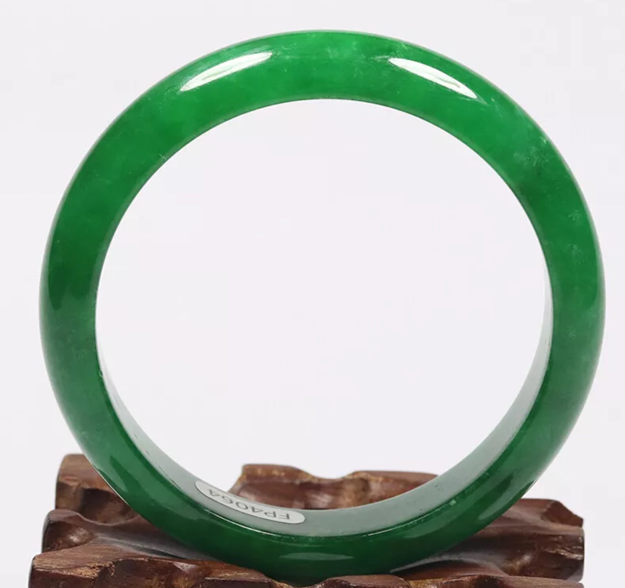 VINTAGE Medium Jadeite Green Jade Bangle Size 58mm A8181 - JazzyJewelbyAmina