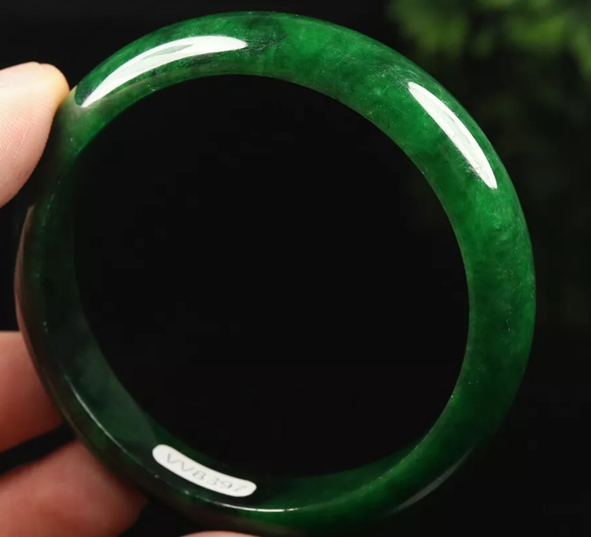 VINTAGE Medium Jadeite Green Jade Bangle Size 58mm Forest Green Jade J111 - JazzyJewelbyAmina