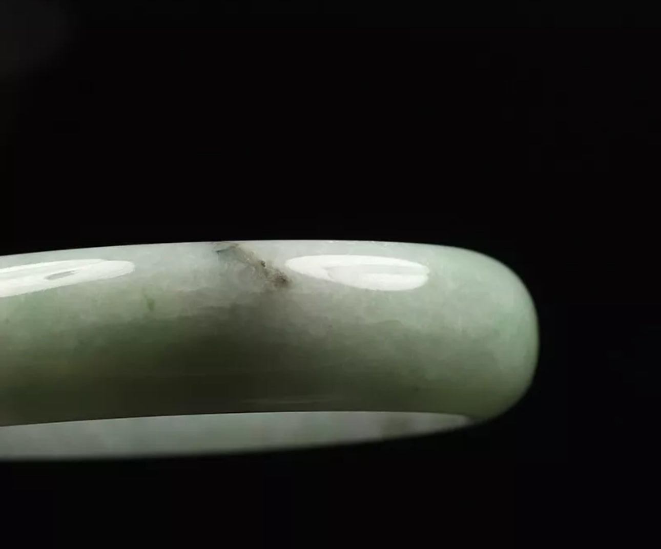 VINTAGE X-Small Jadeite Green Jade Bangle Certified Size 53.5 mm J229 (Oval Jade) - JazzyJewelbyAmina