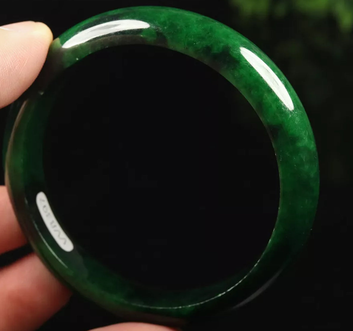 VINTAGE Medium Jadeite Green Jade Bangle Size 58mm Forest Green Jade J111 - JazzyJewelbyAmina
