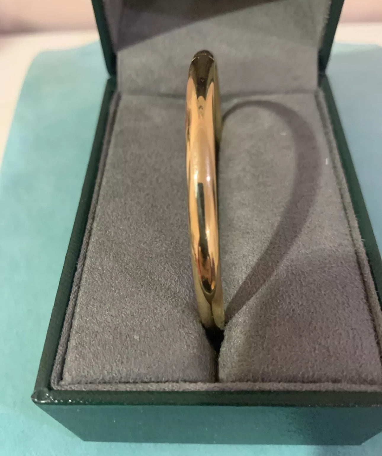VINTAGE Owned 14k Yellow Gold Hinged Bangle Bracelet 2.5” (RCI 14k Stamped)