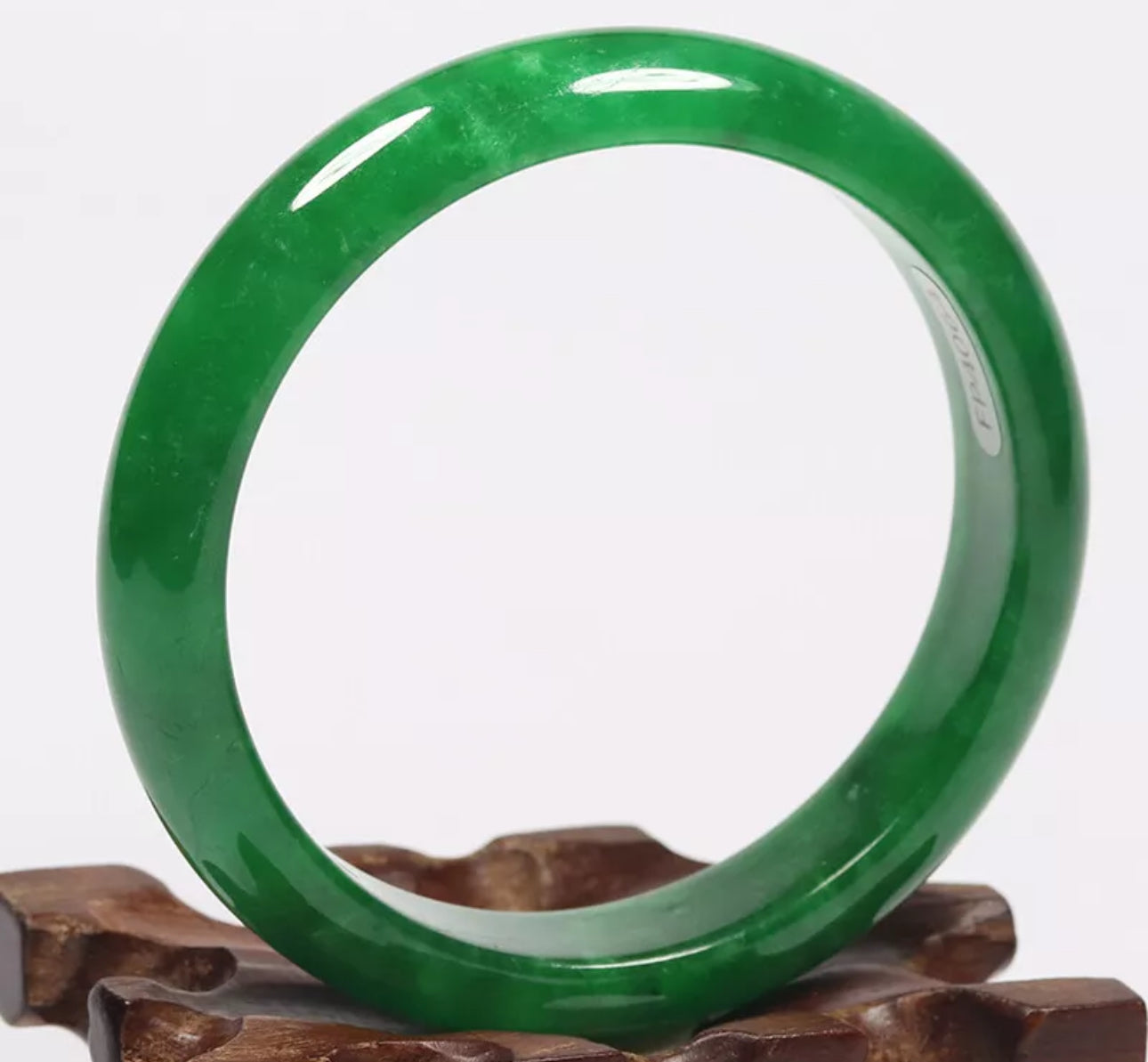VINTAGE Medium Jadeite Green Jade Bangle Size 58mm A8181 - JazzyJewelbyAmina