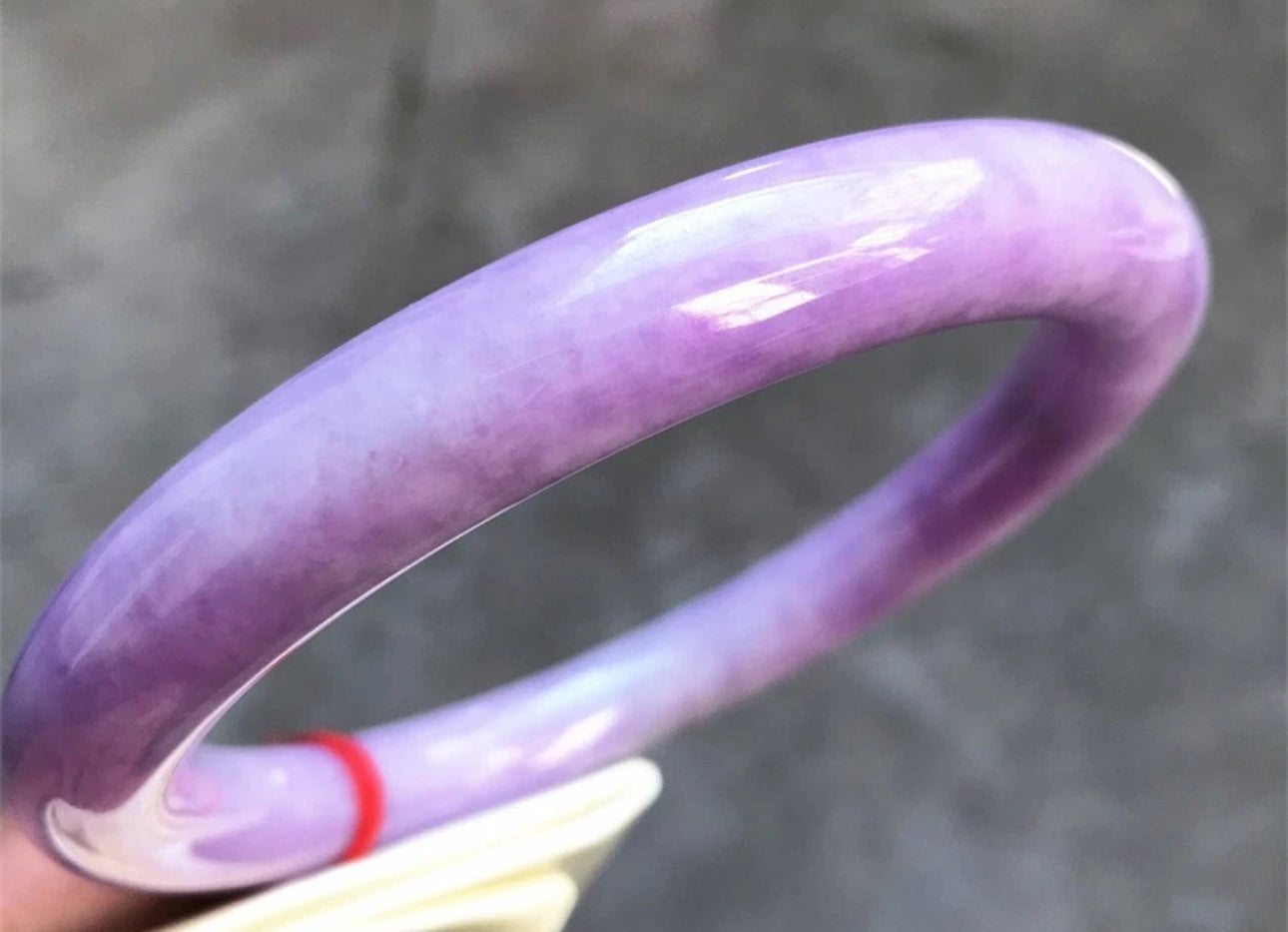 VINTAGE XXL Jadeite Deep Lavender Jade Bangle Size 74 mm Unique Fine Jade Piece U618