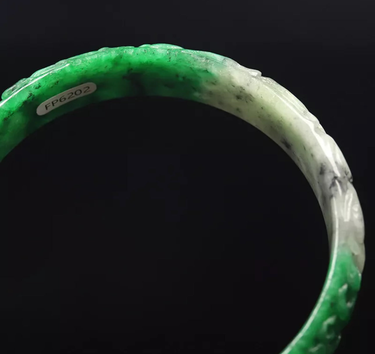 VINTAGE XXL Jadeite Green Brown Jade Handcarved Flower, Rabbit, Bird - Unique Jade Piece! Size 81mm S457 - JazzyJewelbyAmina
