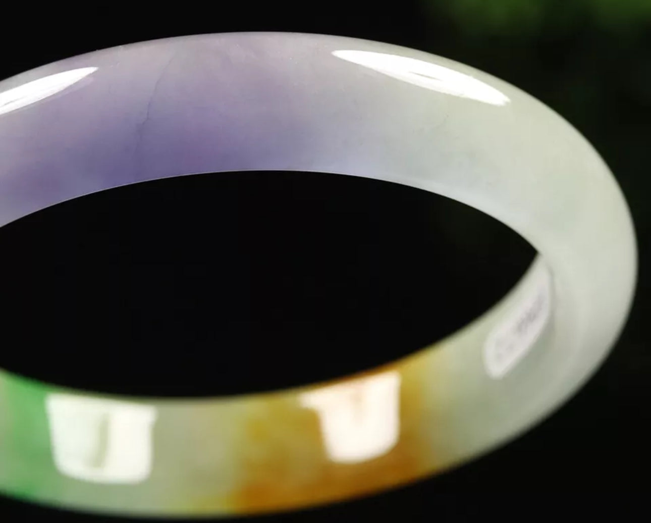 VINTAGE Large Jadeite Brown/Green/Lavender Jade Bangle Size 60mm J397 - JazzyJewelbyAmina