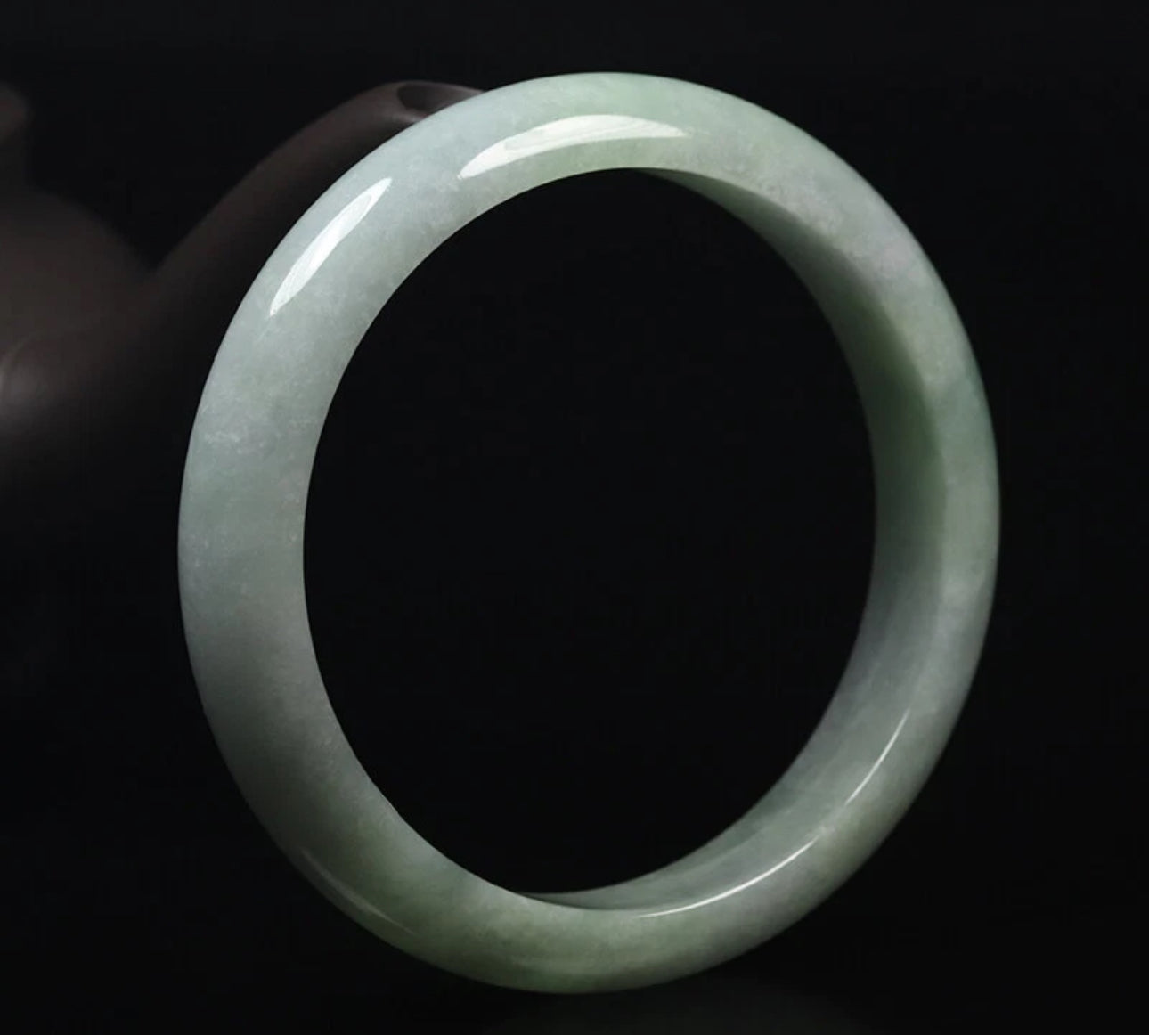 VINTAGE Medium Jadeite Green Jade Bangle Certified Size 58.5 MM Unique Jade Piece G345 - JazzyJewelbyAmina