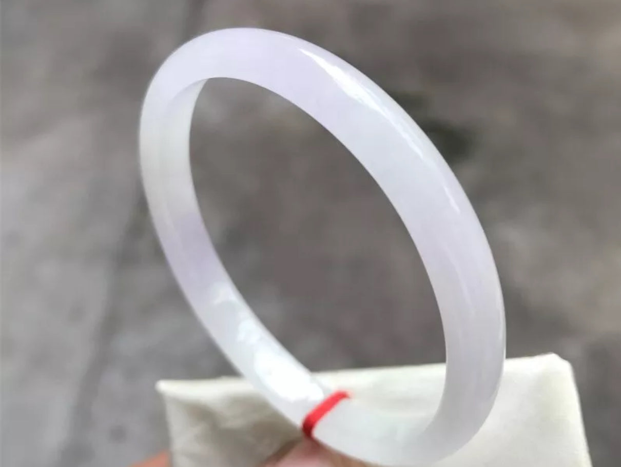 VINTAGE XS Jadeite Lavender Green Jade Bangle Size 54mm Thin Standard Cut M128 - JazzyJewelbyAmina