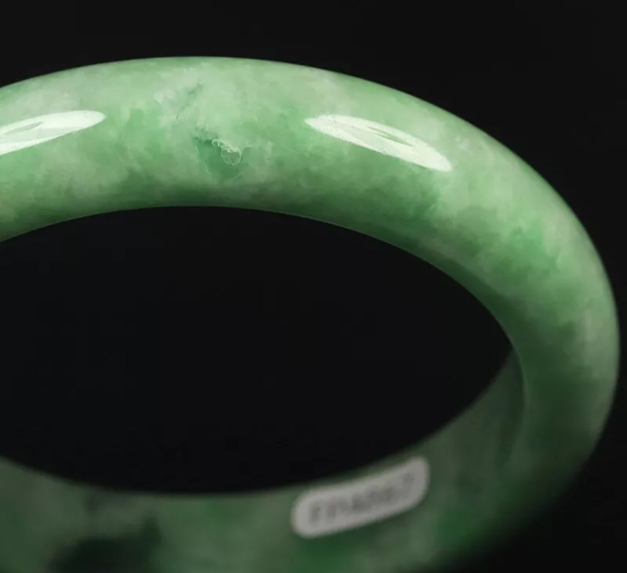 VINTAGE Medium Jadeite Green Jade Bangle Size 58mm U787 - JazzyJewelbyAmina