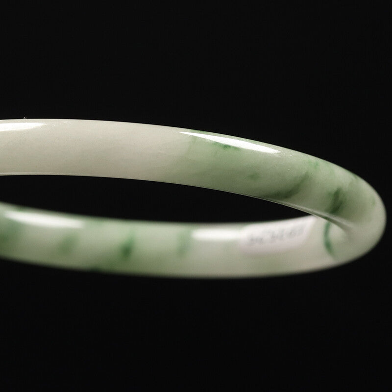 VINTAGE Medium Jadeite Green Jade Bangle Size 59 MM Round Princess Cut G103 - JazzyJewelbyAmina