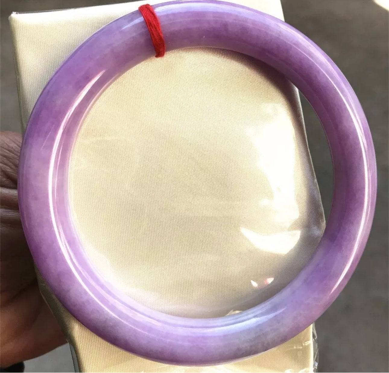 VINTAGE XXL Jadeite Deep Lavender Jade Bangle Size 74 mm Unique Fine Jade Piece U618