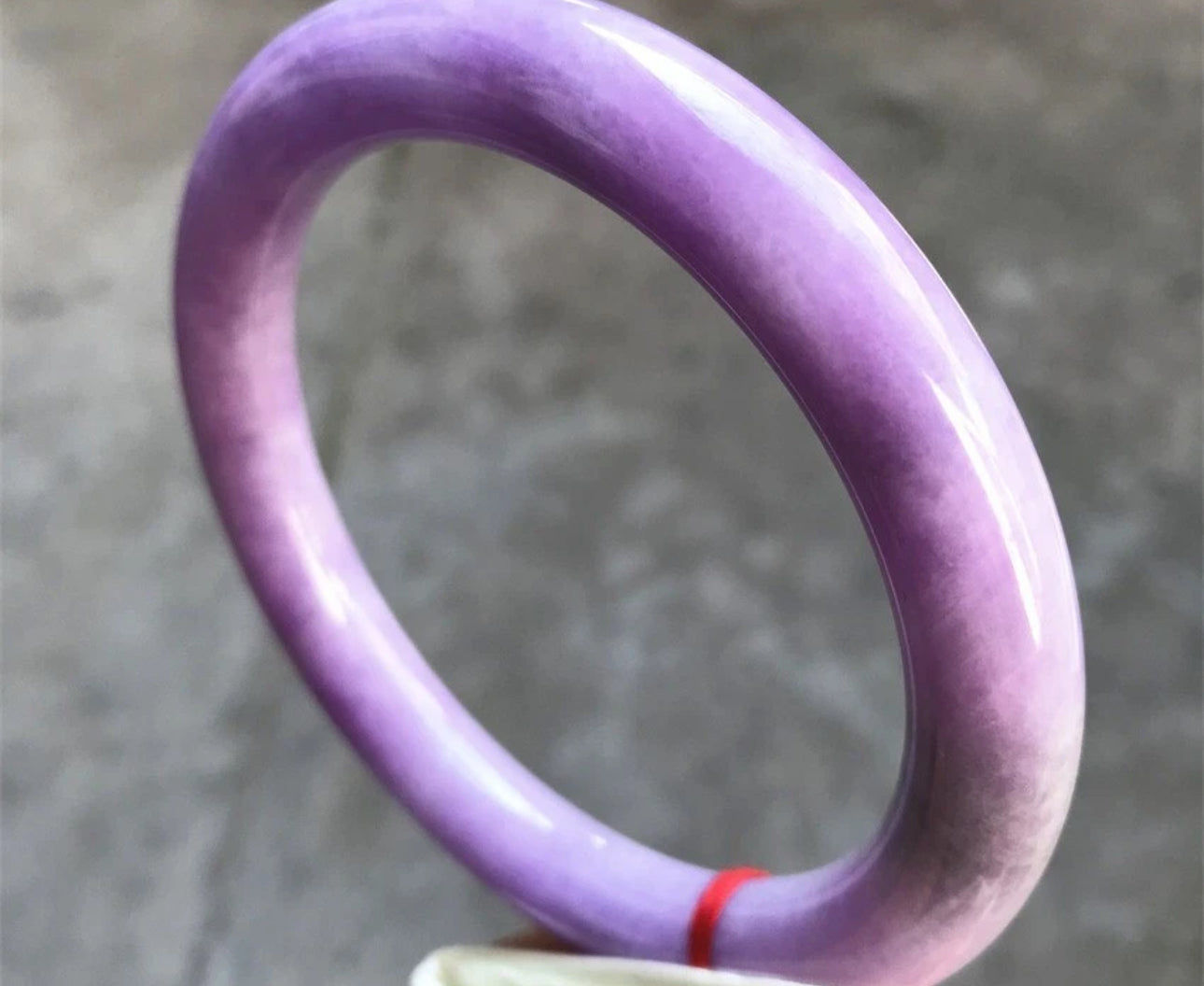 VINTAGE XXL Jadeite Deep Lavender Jade Bangle Size 74 mm Unique Fine Jade Piece U618