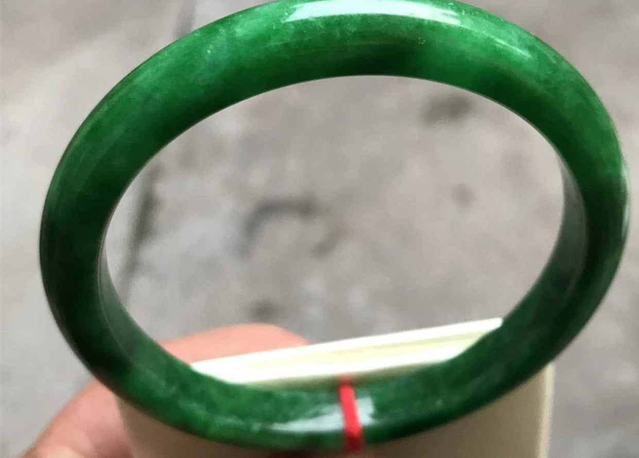 VINTAGE XL Jadeite Emerald Green Jade Bangle Size 65mm U744