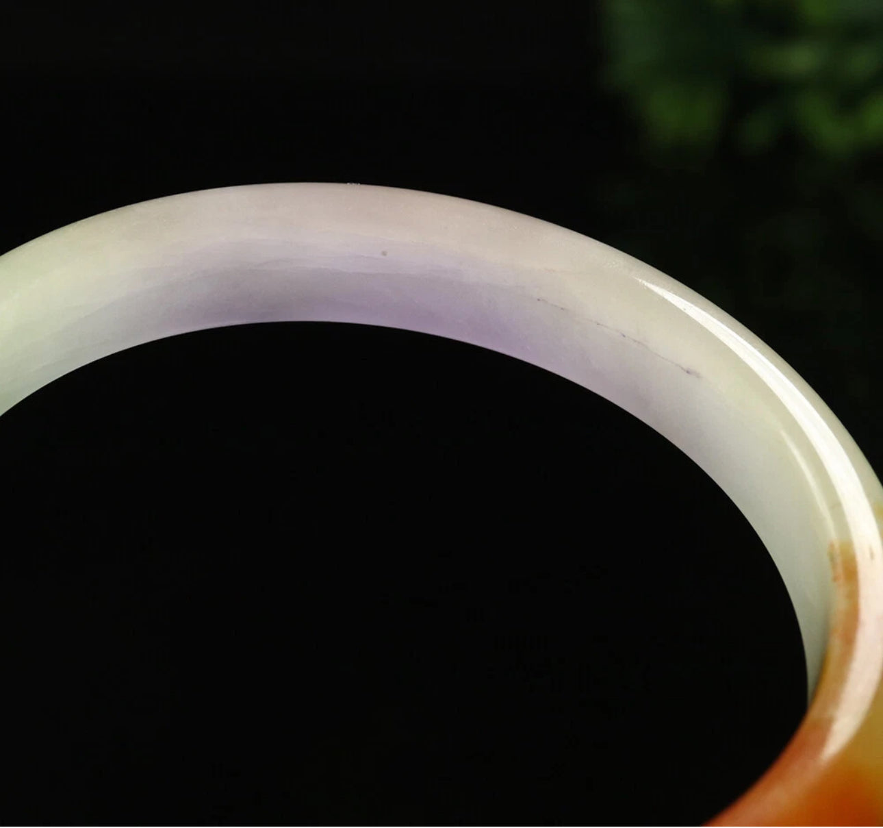 VINTAGE XL Jadeite Green/Brown/Red/Lavender Jade Bangle Size 64mm A697 - JazzyJewelbyAmina