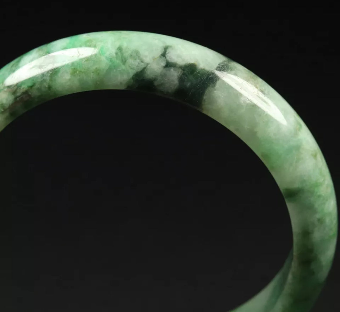 VINTAGE Large Jadeite Green Jade Bangle Certified Size 61.5mm L028 - JazzyJewelbyAmina