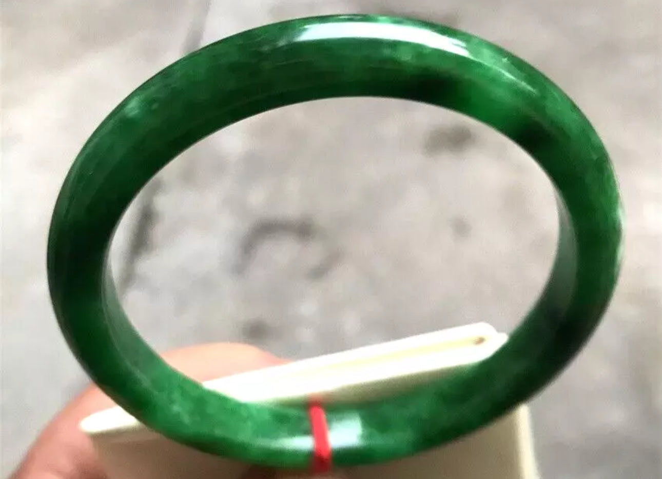 VINTAGE XL Jadeite Green Jade Bangle Size 65 mm Deep Emerald Green Jade U744