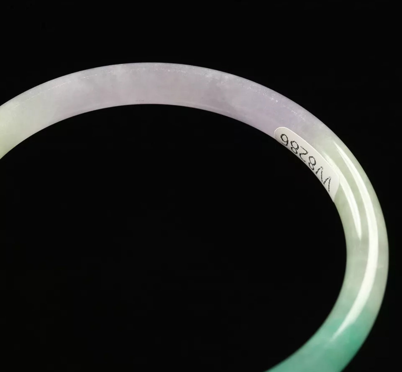 VINTAGE XS Jadeite Green/Lavender Icy Jade Bangle Size 54mm Round Princess Cut G286 - JazzyJewelbyAmina