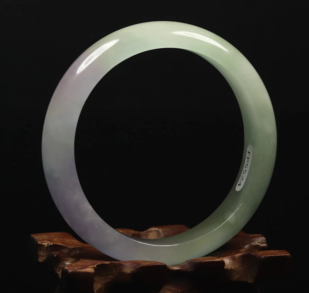 VINTAGE Medium Jadeite Green Jade Bangle Size 59 MM Unique Icy Jade G101 - JazzyJewelbyAmina